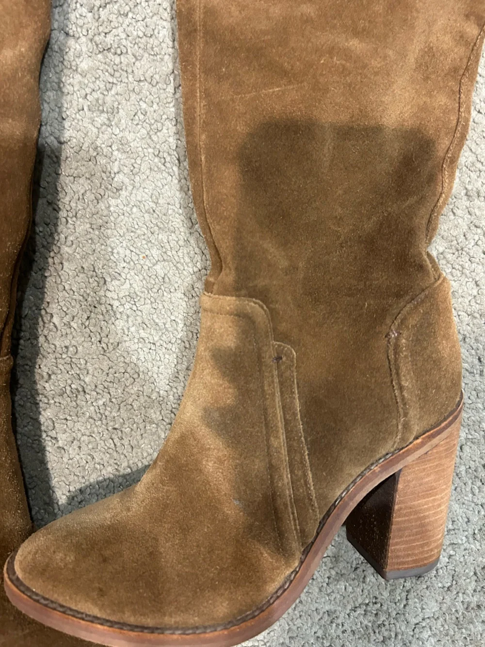 Vince Camuto Tall Brown Suede Block Heel Boots